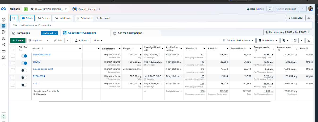Luxotic luxury cars Meta ads campaign overview dashboard